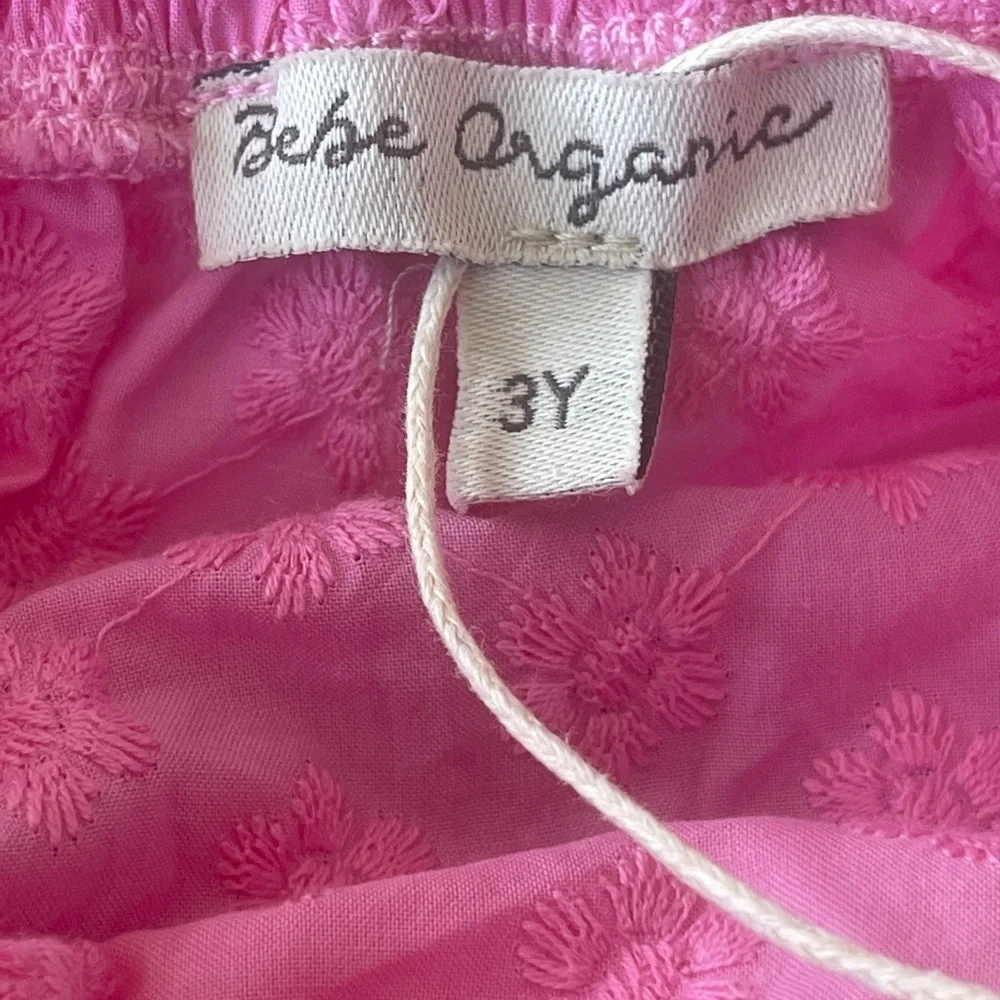 Bebe Organic Pink Halter Dress Eyelet Cotton Summer Toddler Girl Sz 3 Boutique